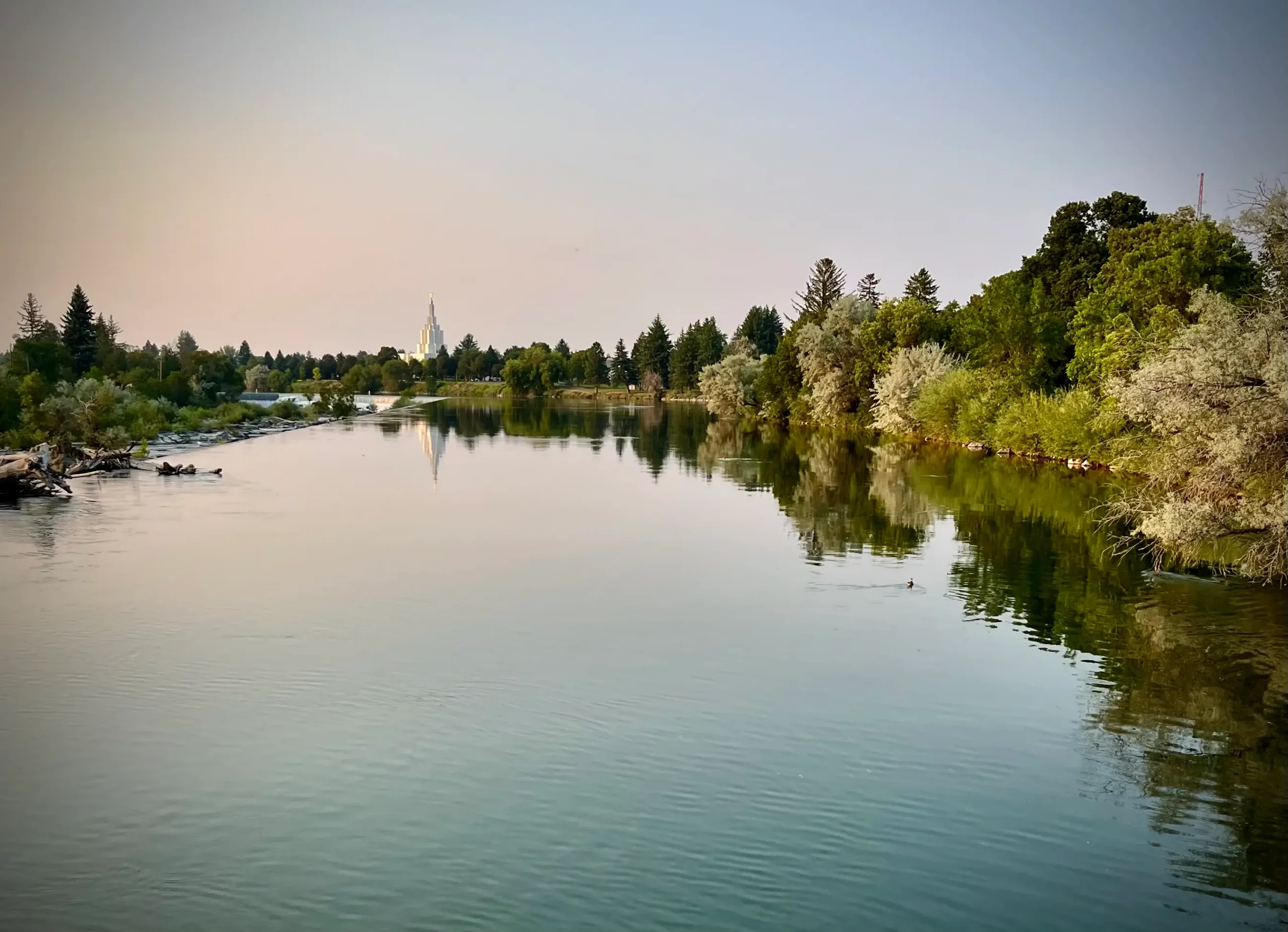 Hire Local Talent in Idaho Falls 1 Idaho Falls Snake River with an LDS Temple in the very back